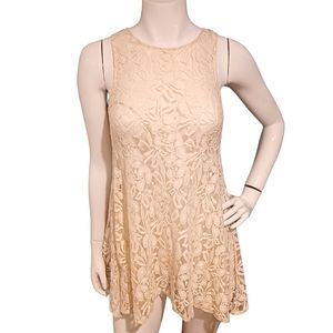 FREE PEOPLE Miles of Lace Alabaster Ivory Cream Mini Dress